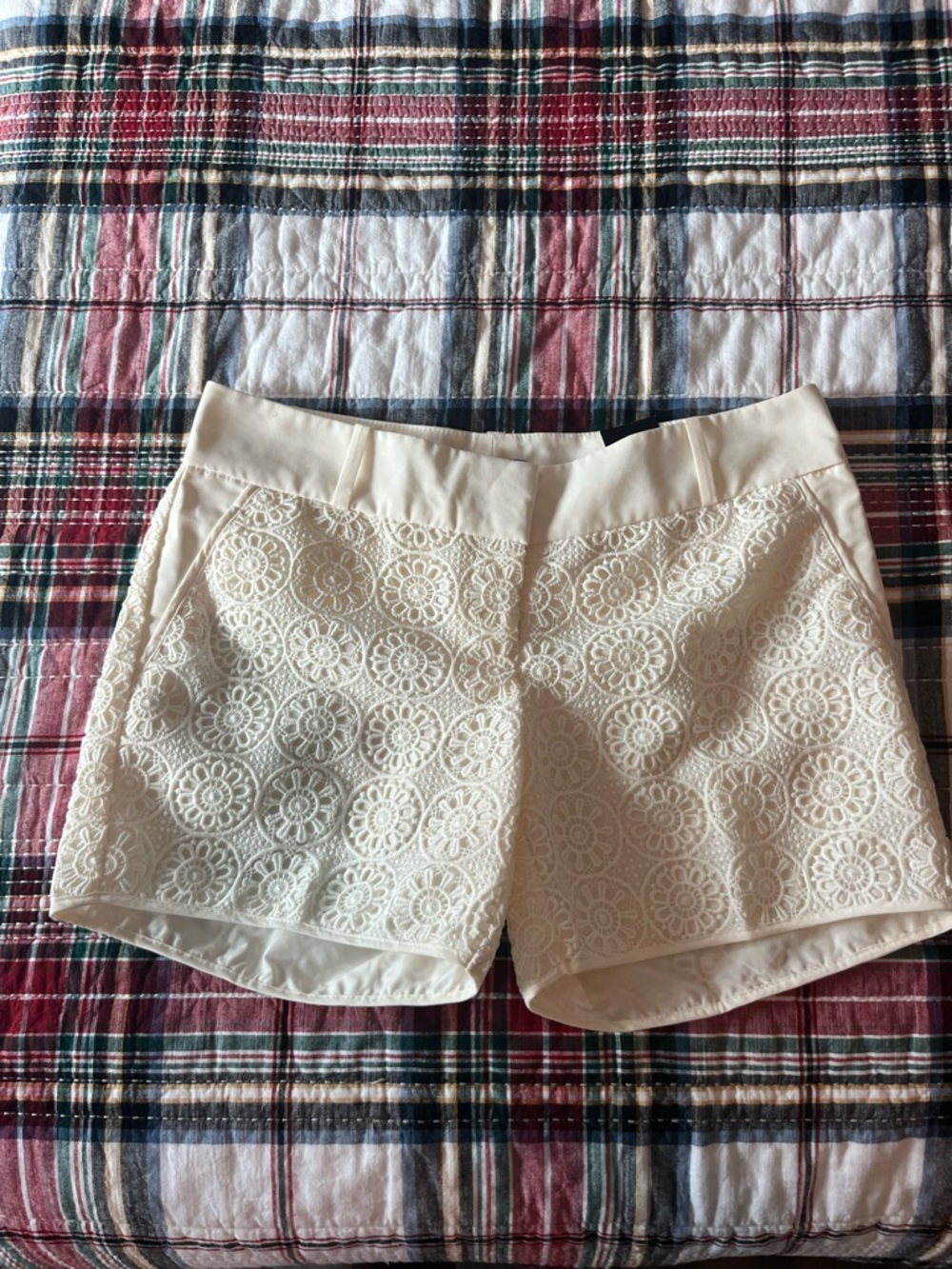 NWT The Limited Cream Lace Overlay High-Waist Women's Elevated Basic Shorts